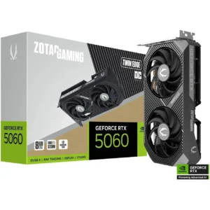 Zotac Gaming GeForce RTX 5060 Twin Edge OC DLSS 4 8GB GDDR7 128-bit 28 Gbps PCIE 5.0 Gaming Graphics Card, SFF-Ready Compact Card