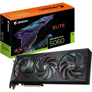 Gigabyte Aorus GeForce RTX 5060 Elite 8G Graphics Card, 8GB 128-bit GDDR7, PCIe 5.0, WINDFORCE Cooling System Video Card