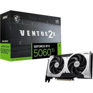 MSI Gaming RTX 5060 Ti 8G Ventus 2X OC Plus Graphics Card (8GB GDDR7,TBA-bit, Extreme Performance: 2617 MHz, DisplayPort x3 2.1a, HDMI 2.1b, NVIDIA Blackwell Architecture)