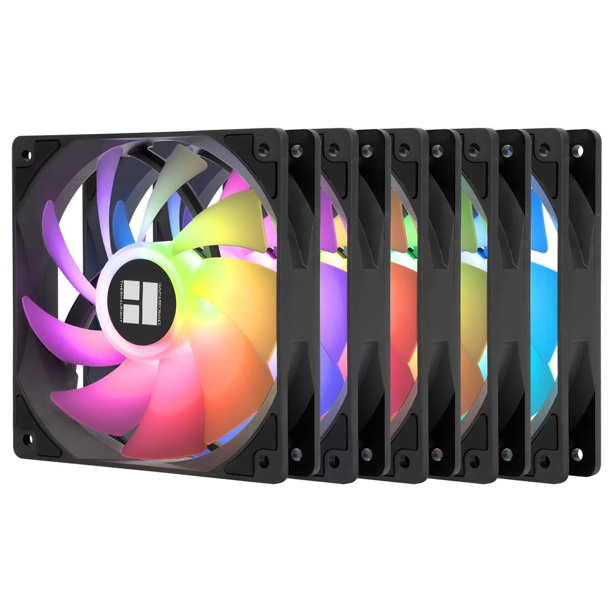 Thermalright TL-C12C-S X5 CPU Fan 120mm ARGB Case Cooler Fan, 4pin PWM Silent Computer with S-FDB Bearing Included, up to 1550RPM Cooling Fan, Black (5 Quantities) - Image 2