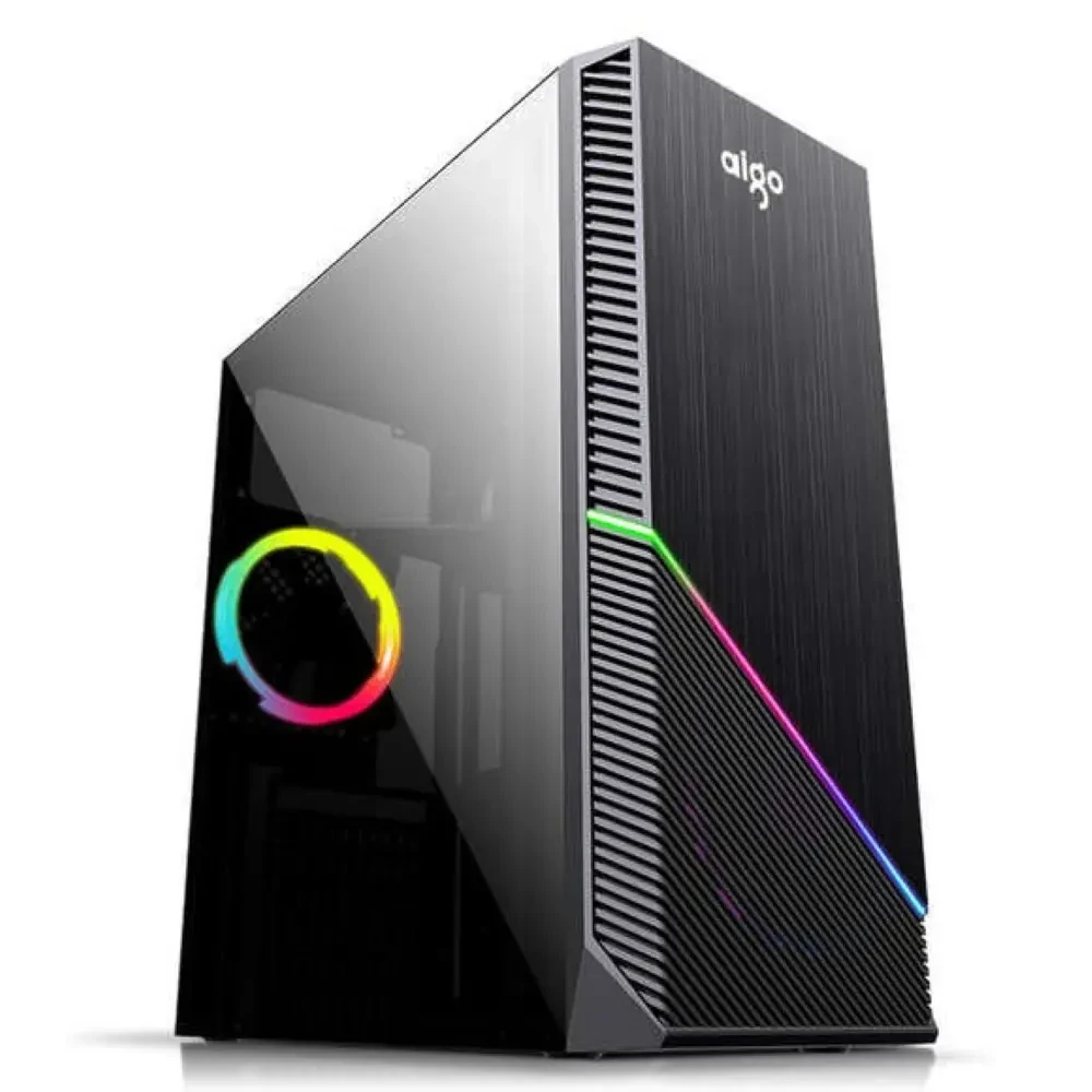 DarkFlash Rainbow-1 Black RGB ATX Gaming PC Case