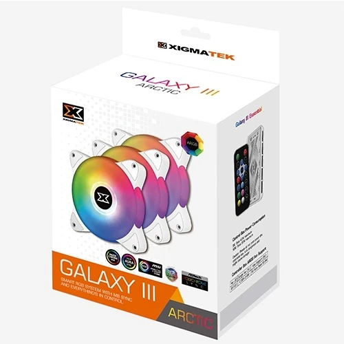 Xigmatek Galaxy III Essential Arctic ARGB 3 Fan Pack - Image 4