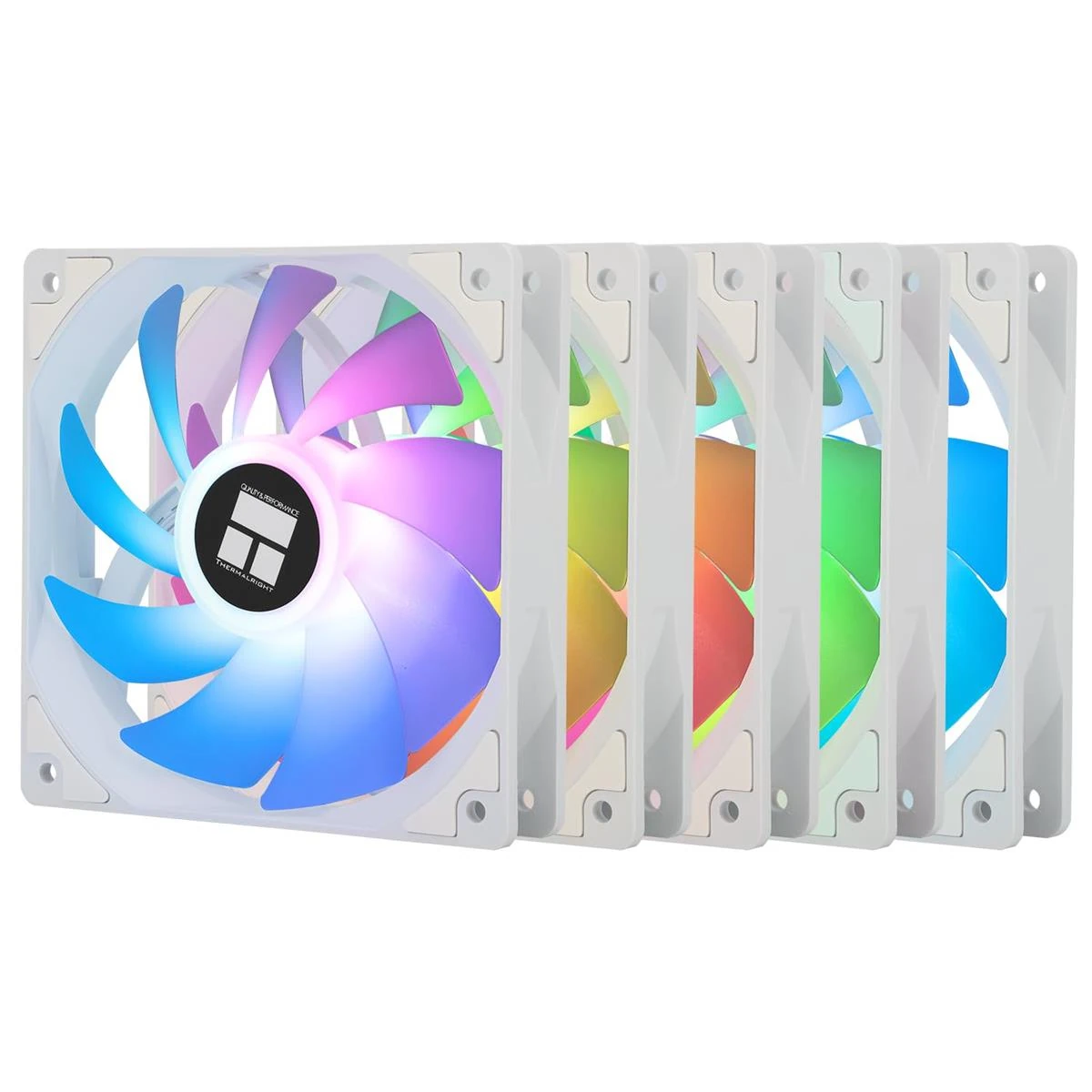 Thermalright TL-C12CW-S X5 CPU Fan 120mm ARGB Case Cooler Fan, 4pin PWM Silent Computer with S-FDB Bearing Included, up to 1550RPM Cooling Fan, White (5 Quantities) - Image 2