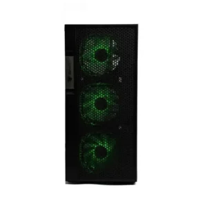 GFury Edge GF-2200 Tempered Glass Mid-Tower ATX Gaming Case, 3x ARGB Fans, Black