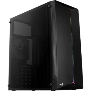 AeroCool Split Acrylic Edition RGB Mid-Tower ATX Gaming PC Case, Front LED Lighting, 1x Black Fan