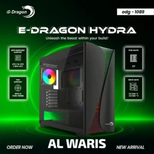 E-Dragon Hydra EDG-1089 ATX Gaming Case - Black