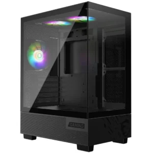 MSI PAG Pano M110A Mid-Tower Gaming PC Case - Supports up to 330 mm GPU in Length, Magnetic dust Filter, Auto RGB Fans, Optimized Airflow, Micro-ATX Motherboard Support - Black