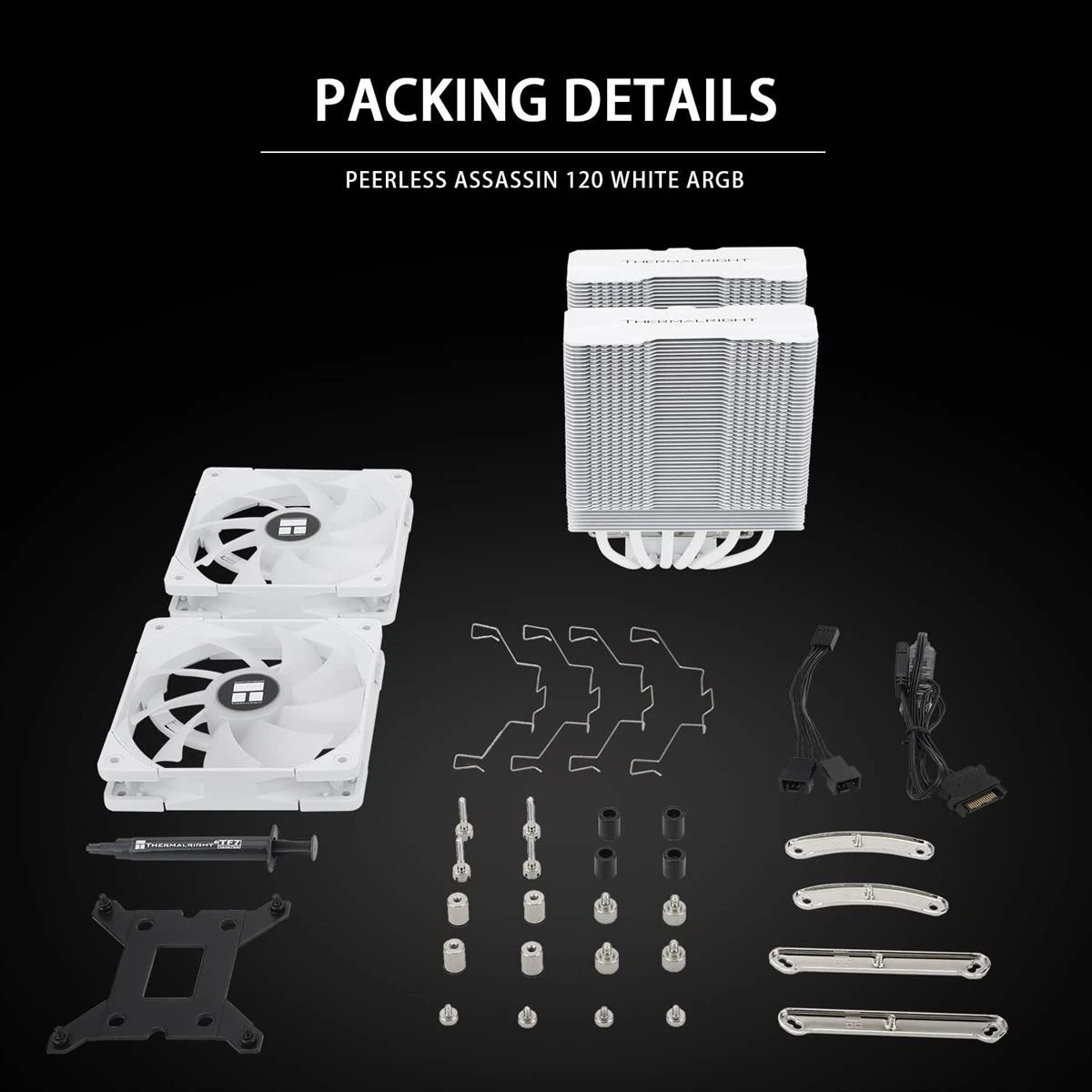 Thermalright Peerless Assassin 120 White ARGB CPU Air Cooler, 6 Heatpipes, 5V ARGB Lighting, Dual TL-C12W-S PWM Fan, AGHP Technology, for AMD AM4 AM5, Intel 1150/1151/1200/2011/1700 - Image 6