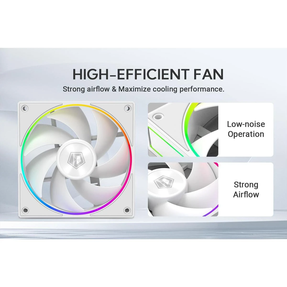 ID-Cooling AF-127-ARGB-W Trio 120mm Case Fan - 3 Pack - White - Image 2