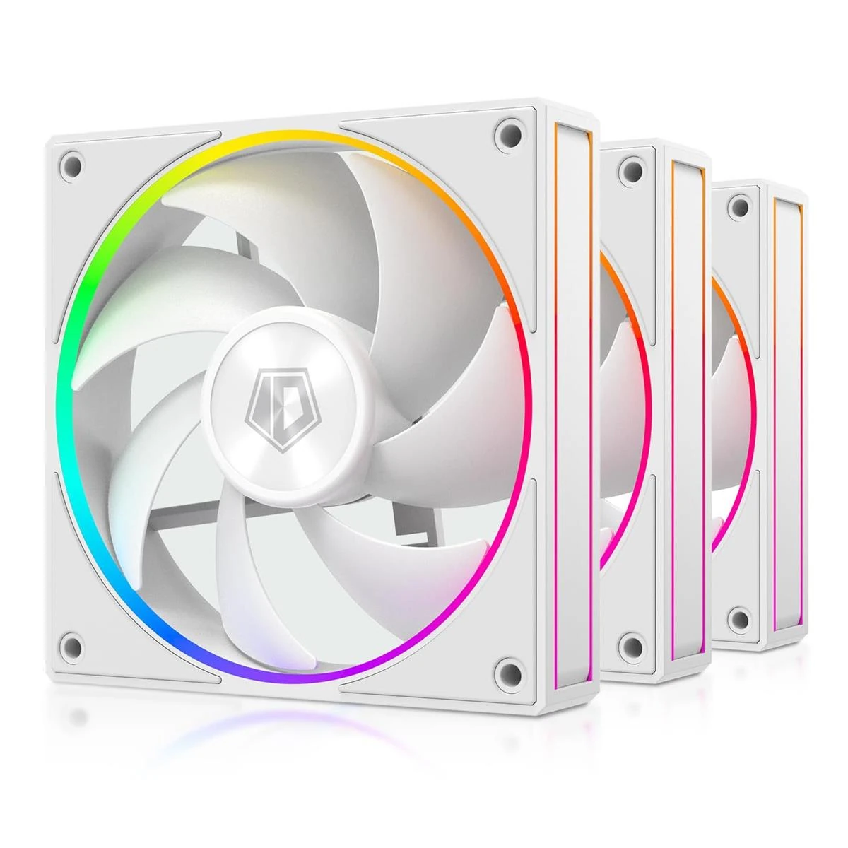 ID-Cooling AF-127-ARGB-W Trio 120mm Case Fan - 3 Pack - White