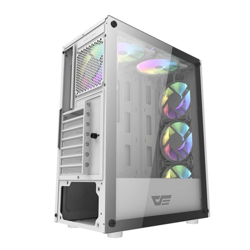 DarkFlash DK151 RGB Mid-Tower ATX Case - White - Image 3