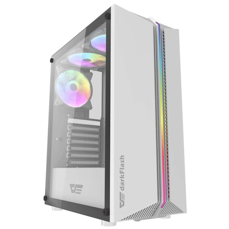 DarkFlash DK151 RGB Mid-Tower ATX Case - White