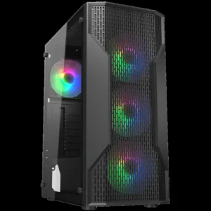 Cougar MX110 RGB Mid-Tower ATX Gaming Case, 4x RGB Fans, Up to 240mm Radiator - Black