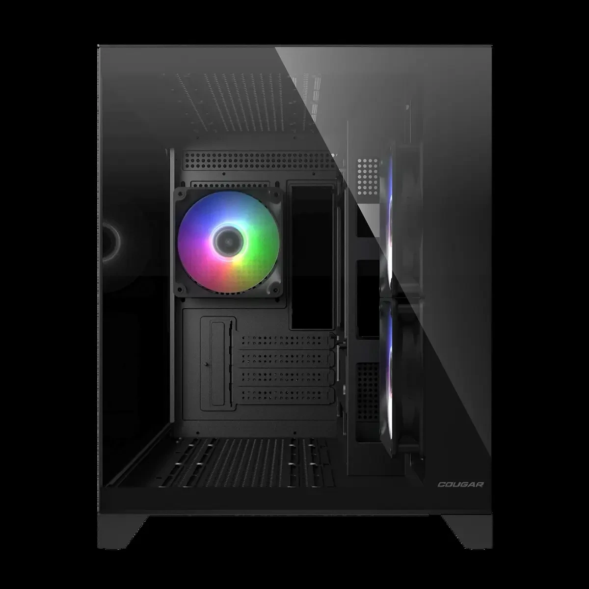 Cougar FV150 Mini RGB Gaming Case Mini Tower microATX, Up to 400mm GPU Supported, Pre-Installed Fans 2x120mm F-RGB M/B Side and 1x120mm F-RGB Rear, Black - Image 2