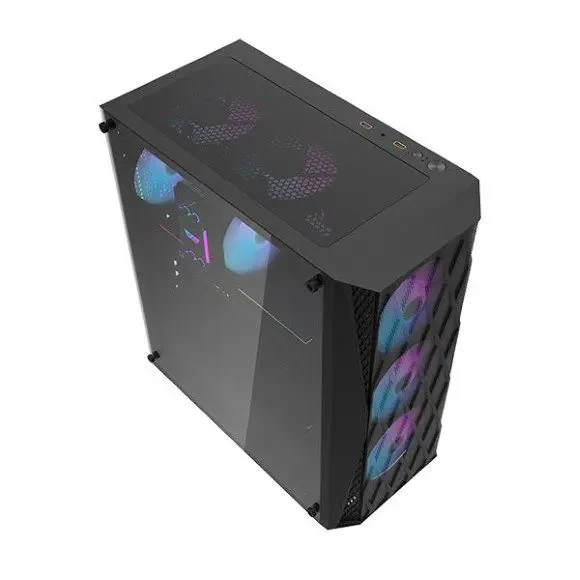 DarkFlash DK352 ARGB Mid-Tower ATX Gaming PC Case with 4 ARGB Fans - Black - Image 6
