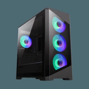 GameMax Destroyer TGB Micro-ATX Gaming Case with 4 ARGB Fans, Tempered Glass Panels, 360mm Radiator - Black