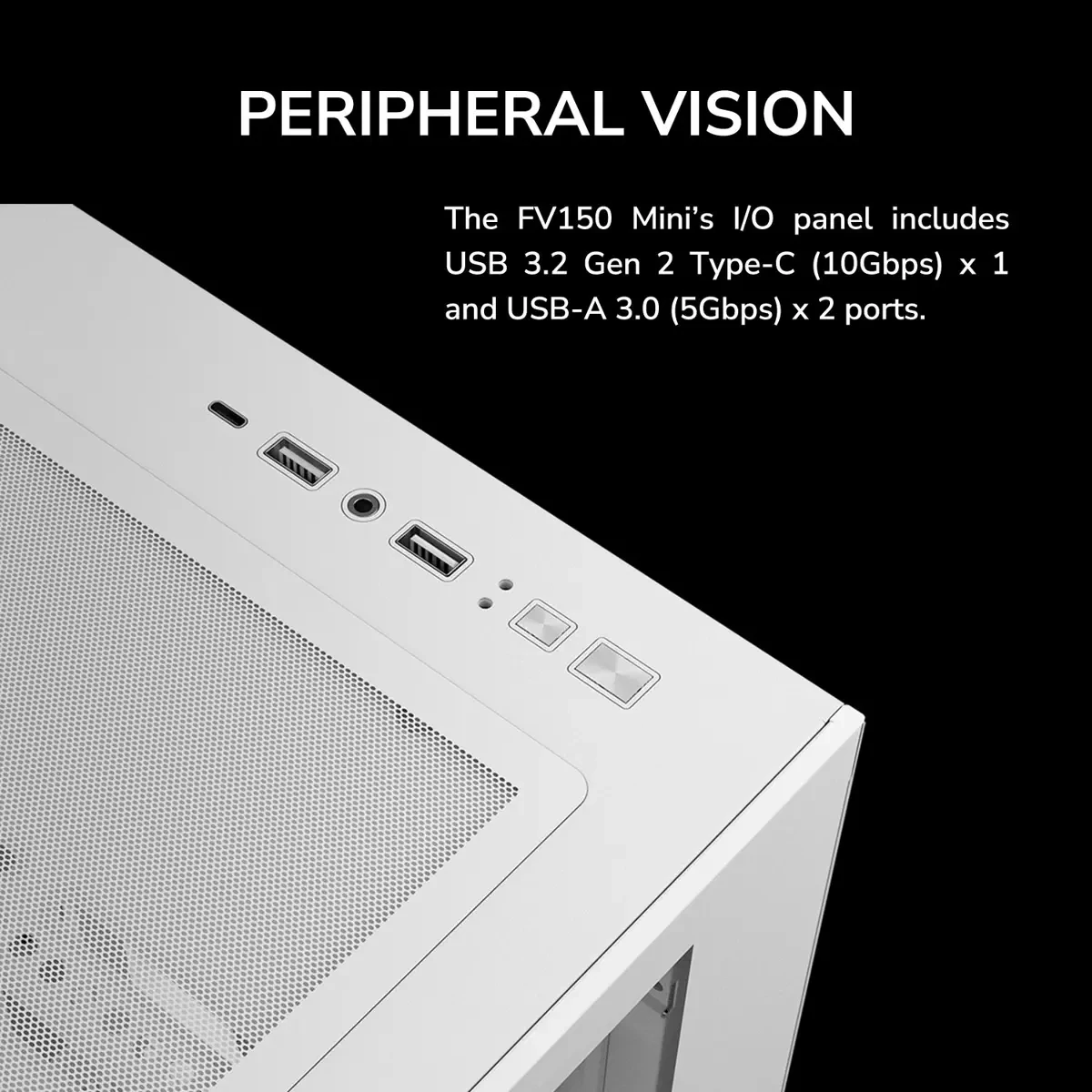 Cougar FV150 Mini RGB Gaming Case Mini Tower microATX, Up to 400mm GPU Supported, Pre-Installed Fans 2x120mm F-RGB M/B Side and 1x120mm F-RGB Rear, White - Image 5