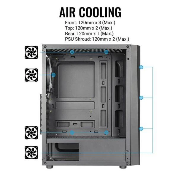 AeroCool Delta RGB Tempered Glass Mid-Tower ATX Case - Image 3