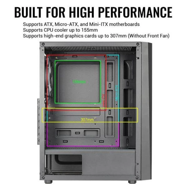 AeroCool Delta RGB Tempered Glass Mid-Tower ATX Case - Image 4