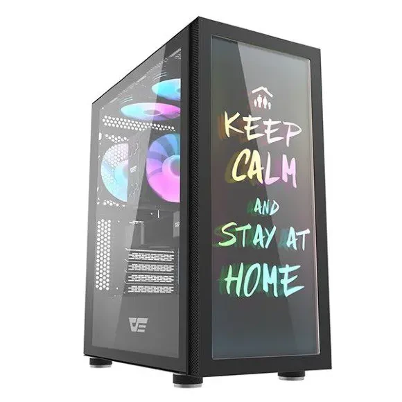 DarkFlash DK210 Graffiti ATX Gaming PC Case - Black - Image 2