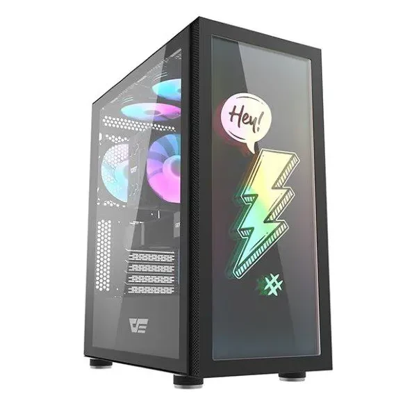 DarkFlash DK210 Graffiti ATX Gaming PC Case - Black - Image 3
