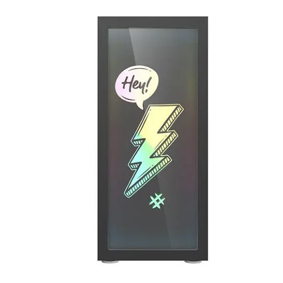 DarkFlash DK210 Graffiti ATX Gaming PC Case - Black - Image 6