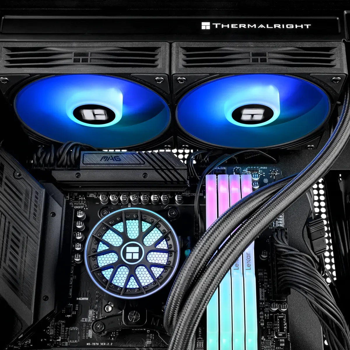 Thermalright Aqua Elite 240 V6 ARGB Black CPU Liquid Cooler, 2x120mm Water Radiator AIO CPU Cooler - Image 6