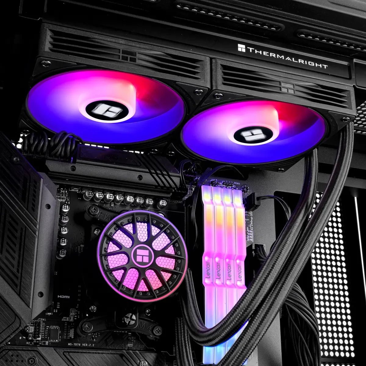 Thermalright Aqua Elite 240 V6 ARGB Black CPU Liquid Cooler, 2x120mm Water Radiator AIO CPU Cooler - Image 7