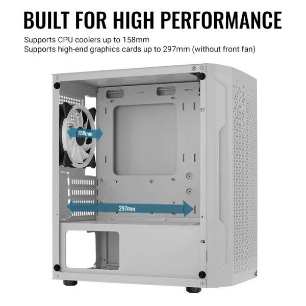 AeroCool Trinity Mini White RGB Mini-Tower microATX Case - Image 4