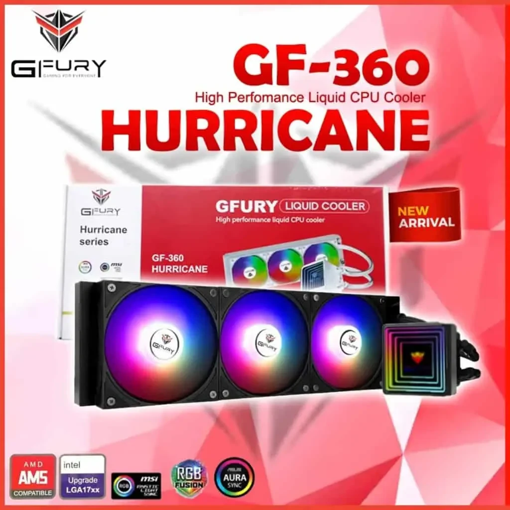 GFury GF-360 Hurrican Black 360mm ARGB Liquid CPU Cooler