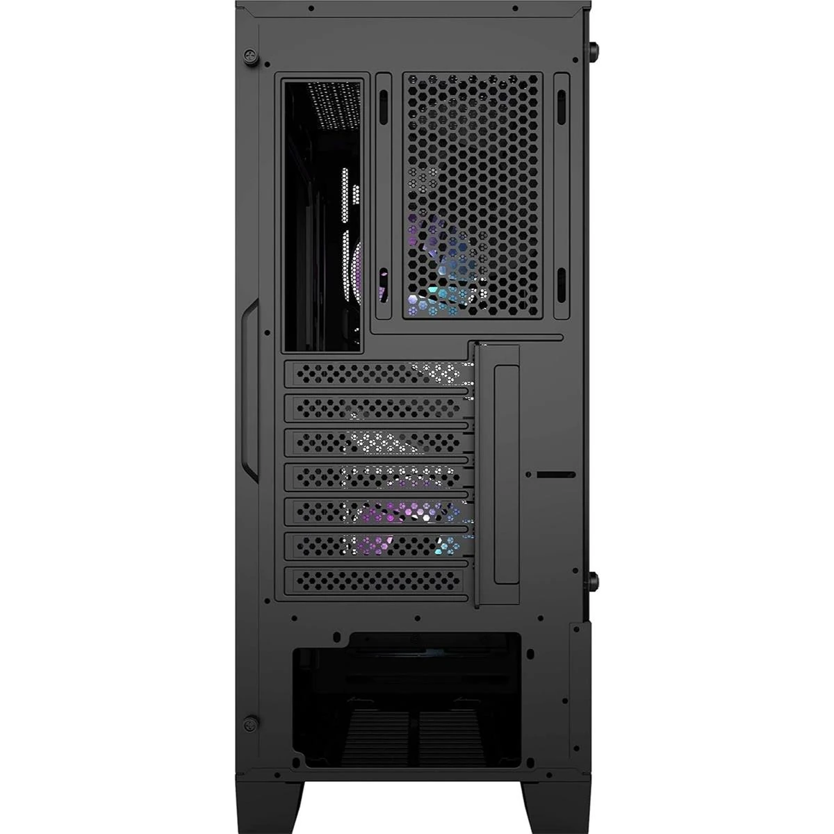 MSI MAG Forge 100R Mid Tower Gaming Computer Case - Black, 2x 120 mm ARGB PWM Fan, 1x 120 mm Fan, 1-6 ARGB Hub, Mystic Light Sync, Tempered Glass Panel, ATX, mATX, Mini-ITX - Image 8