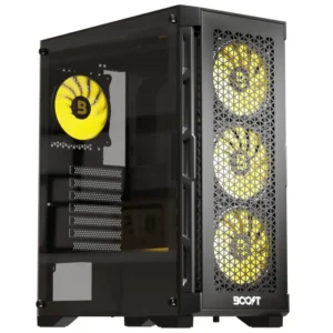 Boost Enclosure Pro Series P300 Black Mid-Tower ATX Gaming Case with 4 ARGB Fans