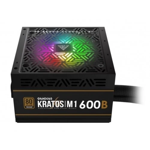 Gamdias Kratos M1-600B 600W 80 Plus Bronze RGB Power Supply Unit PSU - Image 2