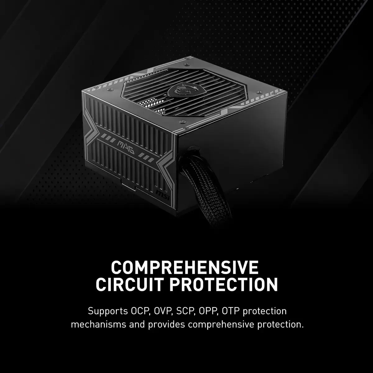MSI MAG A650BN Gaming Power Supply - 80 Plus Bronze Certified 650W, Compact Size, ATX PSU - Image 5