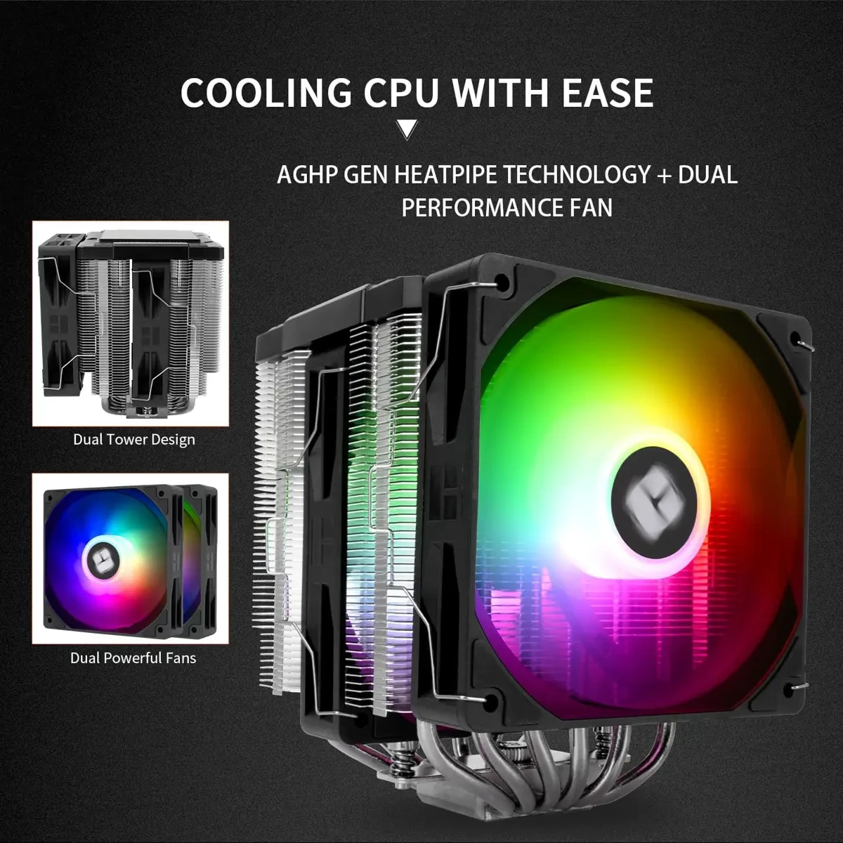 Thermalright Peerless Assassin 120 Digital ARGB Black CPU Air Cooler, Digital Screen Top Cover, 6 Heatpipes Computer CPU Cooler - Image 5