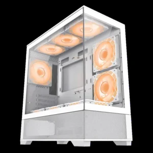 GameMax Vista MW Micro-ATX Tower PC Gaming Case - White