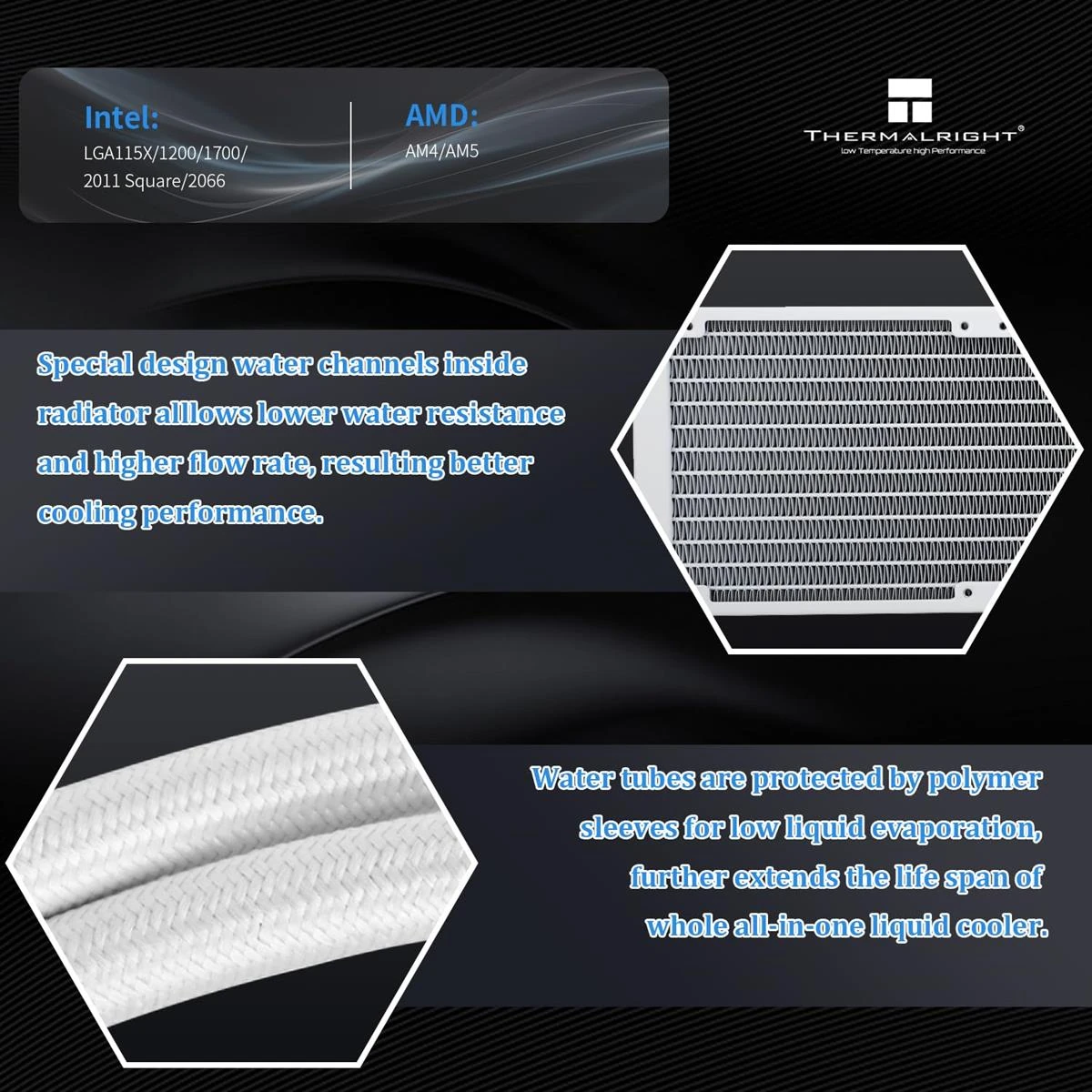 Thermalright Aqua Elite 240 V3 ARGB AIO 240mm Liquid CPU Cooler - White - Image 3