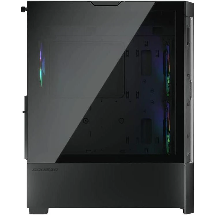 Cougar Airface RGB E-ATX Mid Tower PC Case, Tempered Glass, Mesh Front Panels, Up to 280mm Radiator Support, Pre-Installed ARGB Fans, LED Strip - Black - Image 6
