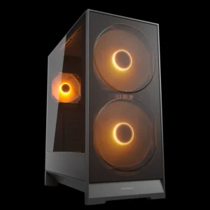 Cougar Airface 180 ARGB ATX Mid Tower PC Case, Tempered Glass, Magnetic Front Filter Panel, Up to 360mm Radiator Support, Pre-Installed ARGB Fans - Black