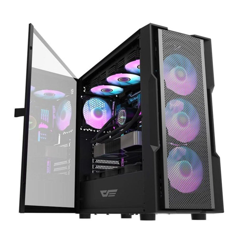 DarkFlash DK431 RGB Mid-Tower ATX Case - Black - Image 2