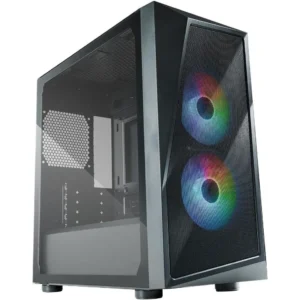 Cooler Master CMP 320 PC Case - Mini-Tower Chassis with 2x 120mm ARGB Fans, micro-ATX, Tempered Glass Side Panel, Versatile Options & Component Support, PSU Shroud