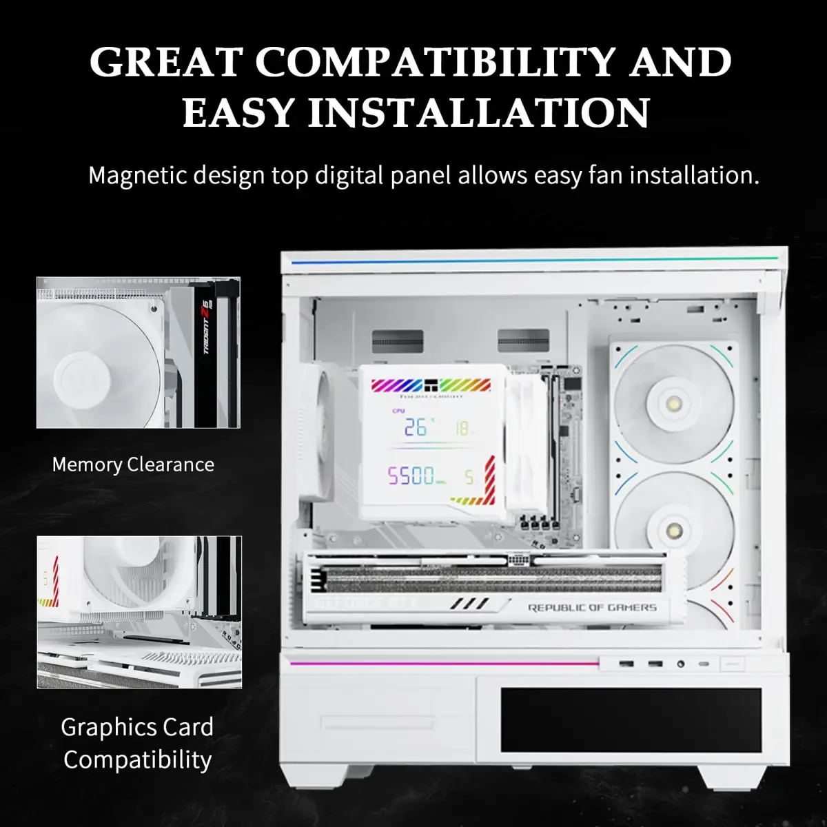 Thermalright Peerless Assassin 140 Digital White CPU Cooler Air with 6 Heatpipes, Magnetic Display Board Top Cover, Heatsink CPU Cooler - Image 4
