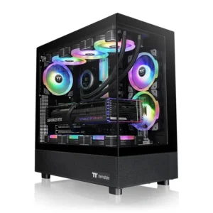 Thermaltake View 270 TG ARGB Black Mid Tower E-ATX PC Case - Preinstalled 1 x CT140 ARGB Fans, 360mm Radiator Support with Temper Glass on Front and Side