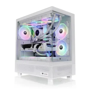 Thermaltake View 270 TG ARGB Snow Mid Tower E-ATX PC Case - Preinstalled 1 x CT140 ARGB Fans, 360mm Radiator Support with Temper Glass on Front and Side, White