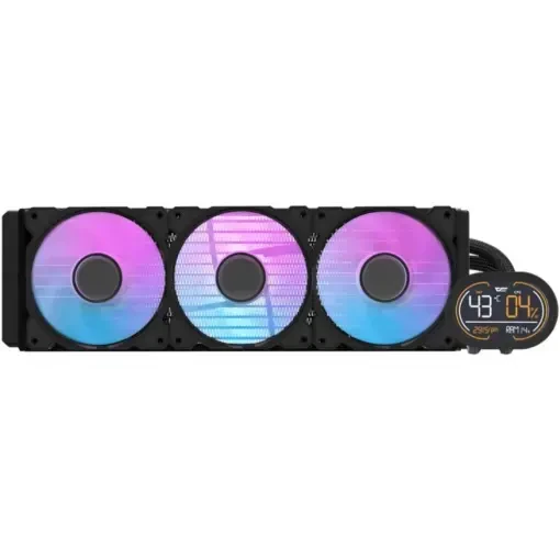 DarkFlash Wave DH360D ARGB Display AIO 360mm Liquid CPU Cooler – Black - Image 2