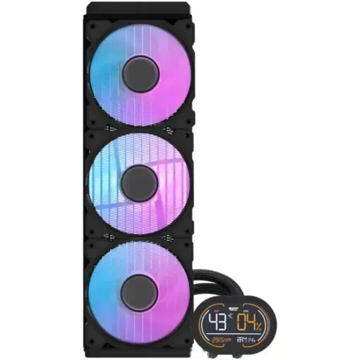 DarkFlash Wave DH360D ARGB Display AIO 360mm Liquid CPU Cooler – Black - Image 3