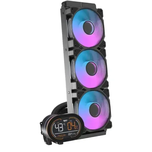 DarkFlash Wave DH360D ARGB Display AIO 360mm Liquid CPU Cooler – Black - Image 4