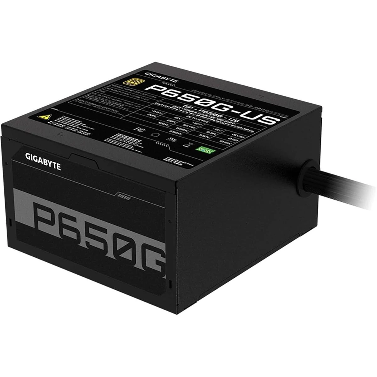 Gigabyte GP-P650G 650W 80 Plus Gold Certified Power Supply - Image 2