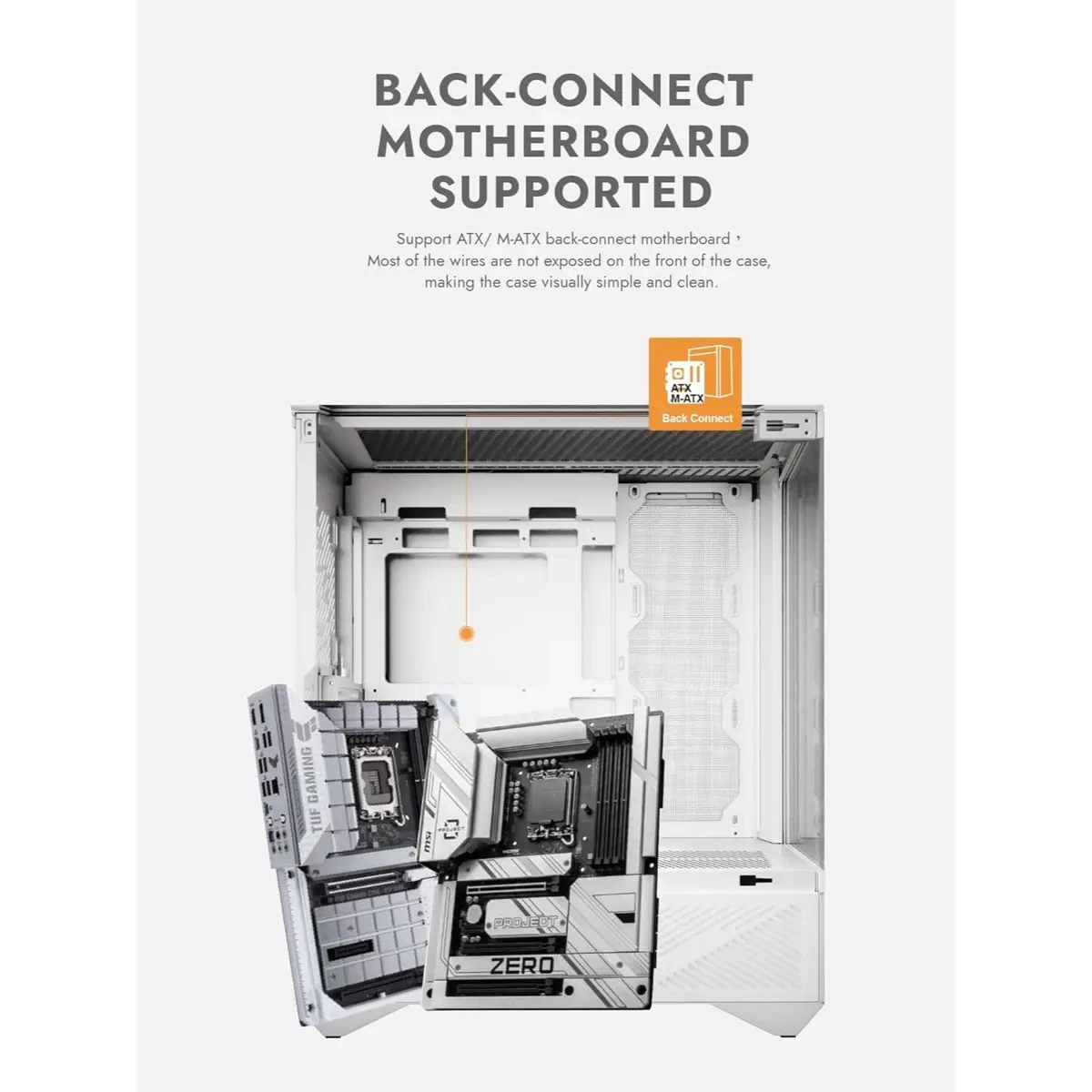 DarkFlash DY460 ATX Full-Tower PC Gaming Case, High Airflow, 330° Full-View Tempered Glass Panels, Separate PSU Chamber, Supports RTX 5090 up to 400mm, 360mm Radiator Support, USB-C, White - Image 5