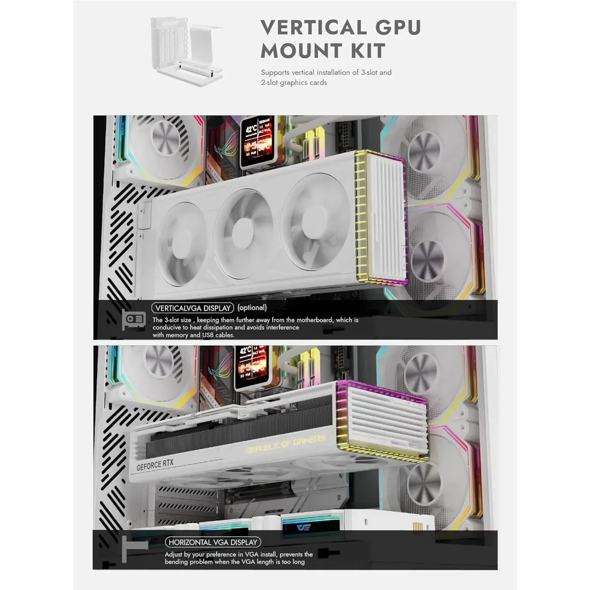 DarkFlash DY460 ATX Full-Tower PC Gaming Case, High Airflow, 330° Full-View Tempered Glass Panels, Separate PSU Chamber, Supports RTX 5090 up to 400mm, 360mm Radiator Support, USB-C, White - Image 8